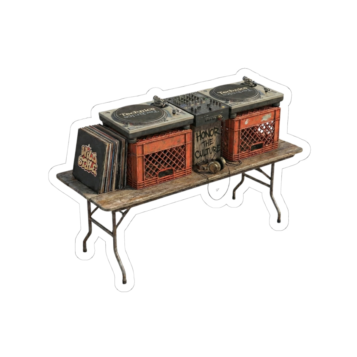 honor the culture™ - "wheels of steel" artifacts vinyl sticker