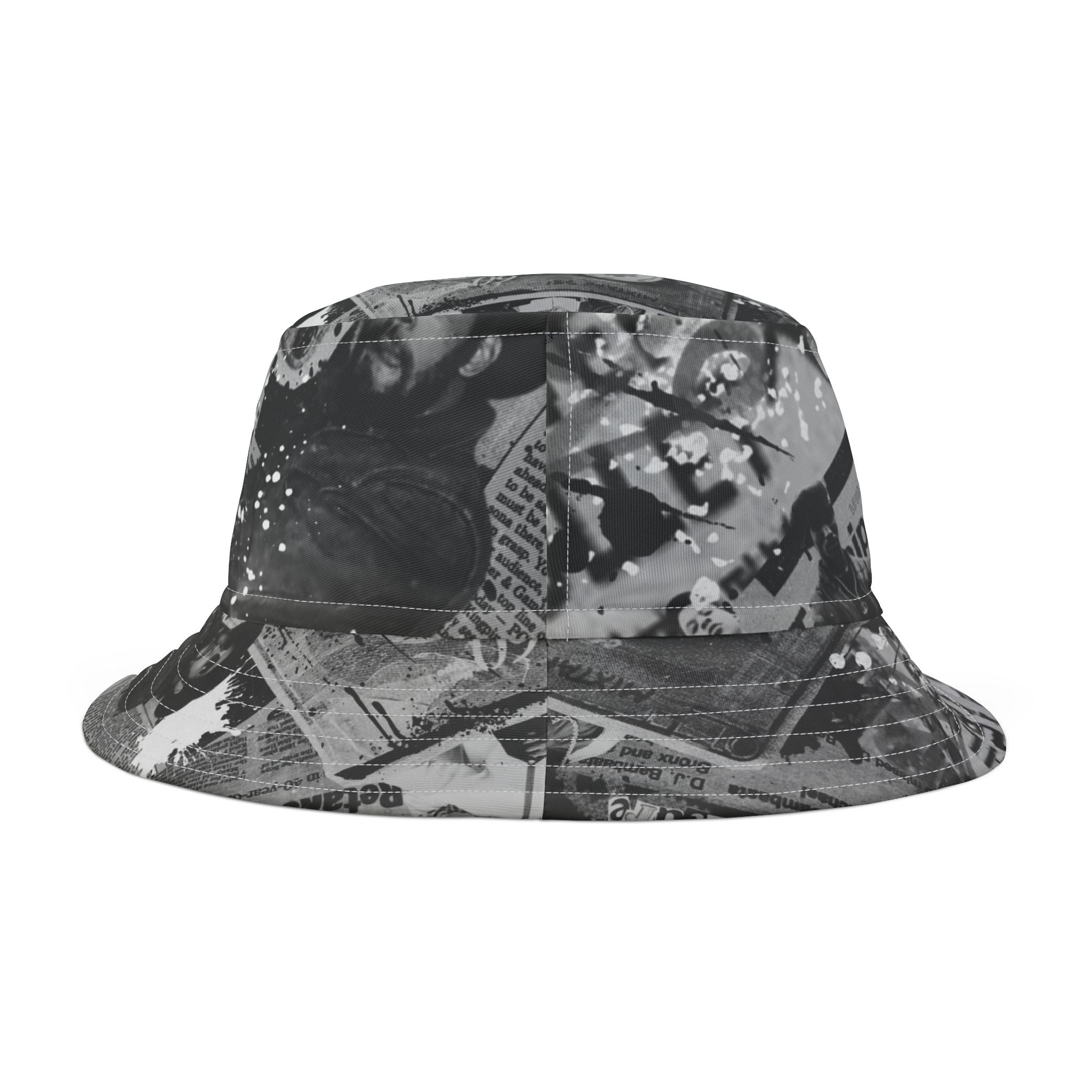 Honor the Culture Black & White Bucket Hat – Vintage Photo All-Over Print